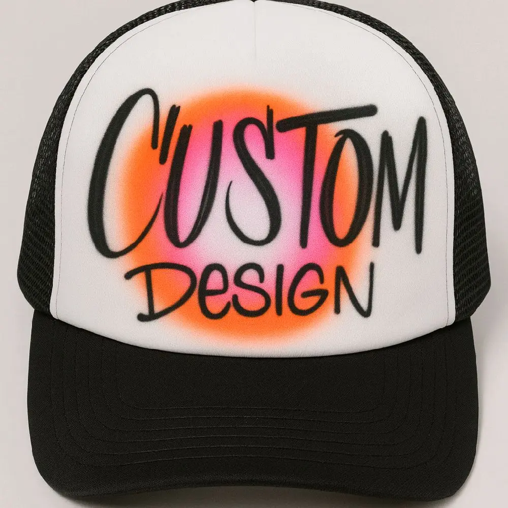 Custom Trucker Hat with Vibrant Gradient & Bold Lettering - Made-to-Order Personalized Baseball Cap with Multiple Color Variants, Customizable Hats, Personalized Hat