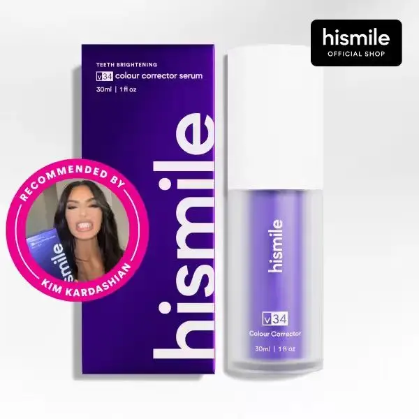 Hismile v34 Colour Corrector - Tooth Stain Concealer, Teeth Brightening Booster, Purple Toothpaste, Colour Correcting, Hismile V34