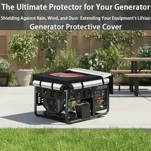 All Weather Generator Cover 28x20x20 inch for 5000-10000W Generators Ultra Heavy Duty Waterproof Dustproof Protection Black