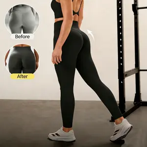 Women's High Waist Tummy Control Yoga Leggings with Phone Pockets - Thickened Seamless Elastic Fitted Workout Pants for Yoga, Running, Gym, Fitness, Cycling, Everyday Wear & Outdoor Sports, Spring New Style, Black