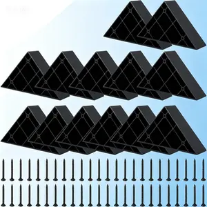 16pcs Plastic Sofa Legs Replacement Black Triangle Corner Couch Legs with Screws, 5.71"*5.71"*1.6" Heavy Duty Furniture Feet for Chairs Couches, Easy Installation Sturdy Support Universal Fit