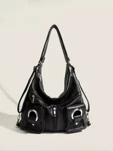 Y2K Style Women's Shoulder Bag, Large Capacity Satchel, Vintage Design Handbag, Lightweight for Work School Travel, Pu Tote Satchel
