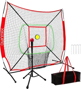 6x6FT Baseball Net, Baseball & Softball  net with Batting Tee, Strike Zone & Circular Target and Weighted Ball, Portable Design with Compact Storage, for
