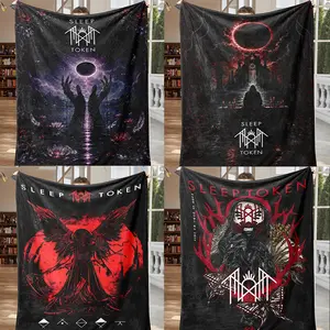 【Deals for you】60*80 Sleep Token Pattern Flannel Throw Blanket, Soft Warm Lightweight Blanket for Sofa Bedroom Dorm Couch Office Car Travel, Cozy Nap Blanket for Men Women Adults Boys Girls, Birthday Mother's Day Gift for Sleep Token Fans