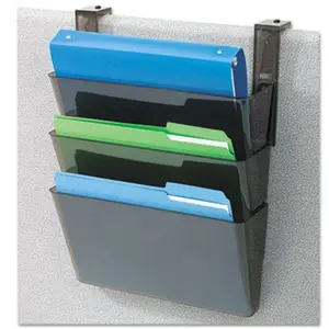 212 MAIN DocuPocket 3-Pocket Plastic Partition Set - Letter Size, 13inW x 4inD x 7inH, Black - Corporate Work Desk Accessories, Office Stationery Supplies, Paper Organizers, Table Organizers, Stackable Containers