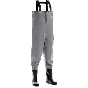Chest Waders - 2-ply Nylon/PVC Waterproof Lightweight Fishing Waders for Men & Women with Boots