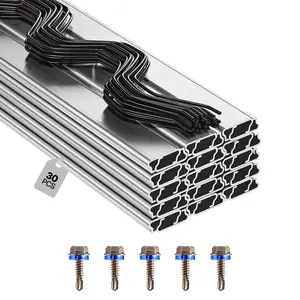 fathersdaygift  VEVOR Greenhouse Spring Wire and Lock Channel, 30 Packs 6.56 ft PVC-Coated Wiggle Wire Aluminum Alloy Channel Bundle Kit with Included Screws, 0.05 in Thickened, Poly Film Shade Cloth Attachments