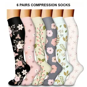 6 pairs Compression Sports Socks for Women's Knee High Socks - Lightweight Fabric, Comfortable Fit, Ideal for Athletic and Running Activities - Womenswear,summerwins