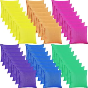 48 Pcs Mini Bean Bags Bulk for Cornhole Small Multi Colorful Bean Bag for Tossing, 2.6" x 2.6" Tossing Cornhole Nylon Party Supplies