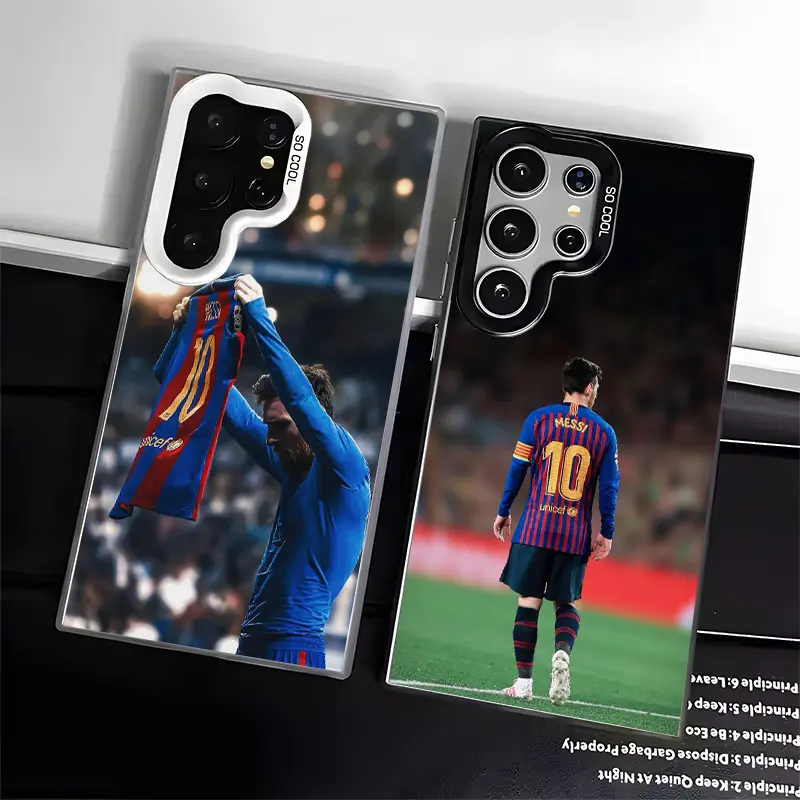 Messi Football-Themed Acrylic Smartphone Shell - Protective, Shockproof Cellphone Protector for Samsung Galaxy Series S22/S23/S24 FE Ultra, Multi-Model Mobile Phone Accessory with Protection, Acrylic Shell