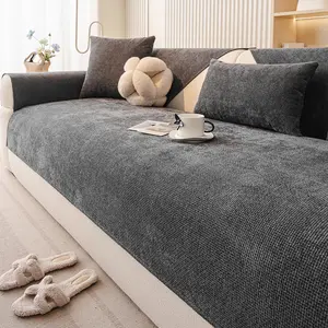 1pc Waterproof Chenille Sofa Cushion, All-Season Universal Cat Scratch Resistant, Non-Slip Cover Cloth Seat Pad, Reusable Soft Sofa Protector