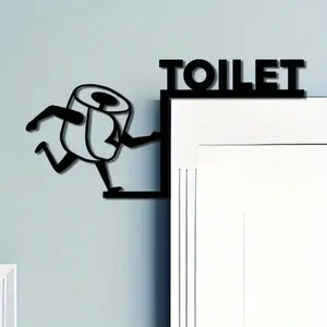 1PC Humorous Toilet Paper Roll Metal Wall Art Vibrant Cartoon Design — Decorative Bathroom Accessory & Door Frame Toilet Sign. Unique Home Gift for Weddings, Birthdays, Graduations & More.Wall Sculptures