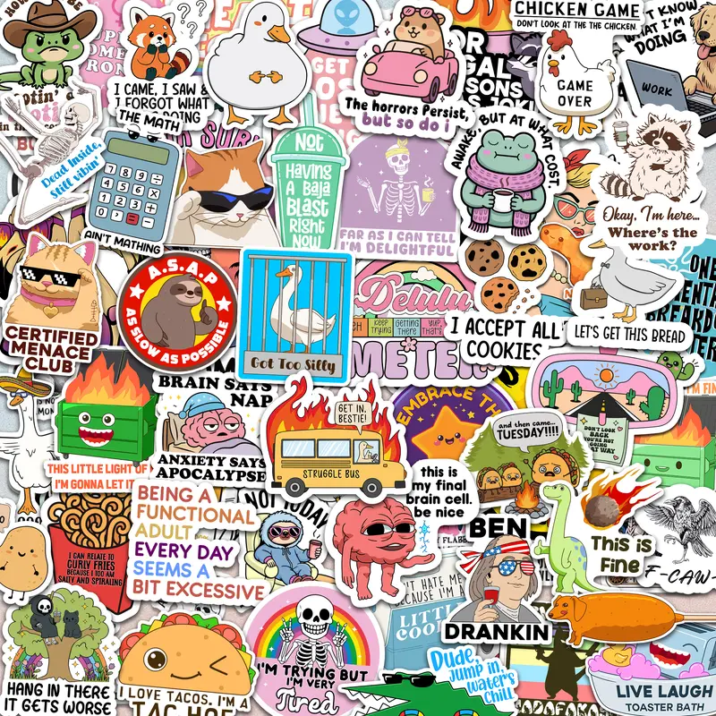300-Piece Delulu Is the Solulu Pre-Cut Holographic Funny Adhesive Vinyl Decorative Gift Labels - Waterproof, Durable, Dazzling Holographic Finish Stickers for Adults’ Laptop/Tablet, Ipad, Water Bottles, Peel-and-Stick Office Stationery
