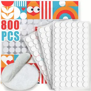 Self Adhesive Dots, Strong Adhesive 800pcs(400 Pairs) 0.39" Diameter Sticky Back Nylon Dots, Hook & Loop Dots with Waterproof Sticky Glue Tapes, Very Suitable for Classroom, Office, Home