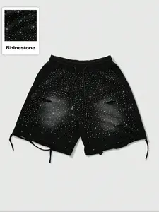 Men's Drawstring Waist Cotton Shorts, Regular Fit Casual Loungewear Comfy Breathable Shorts for Summer, Men's Bottoms for Daily Wear
