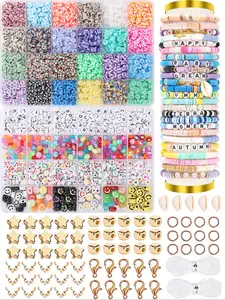 3500pcs Soft Clay Beads Bracelet Making Kit, Friendship Bracelet Set, Flat Beads for Jewelry DIY, Necklace Handmade Gift, Diy Beading Accessories, DIY Jewelry Decoration