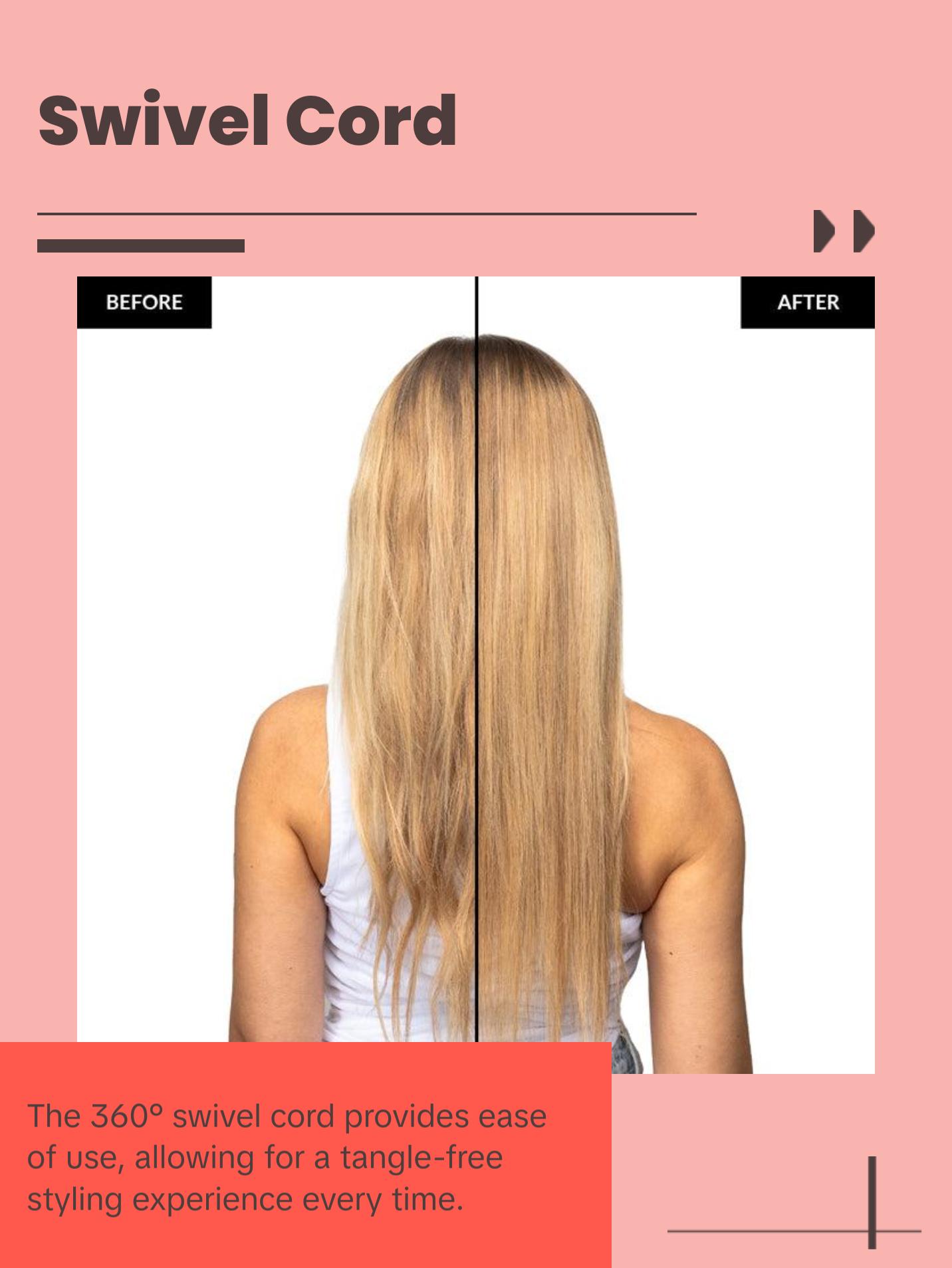 FoxyBae Sleek & Slay 1.75" Wide Plate Ceramic Flat Iron – Professional Hair Straightener – Frizz Control, Fast Heating, Dual Voltage – Blush