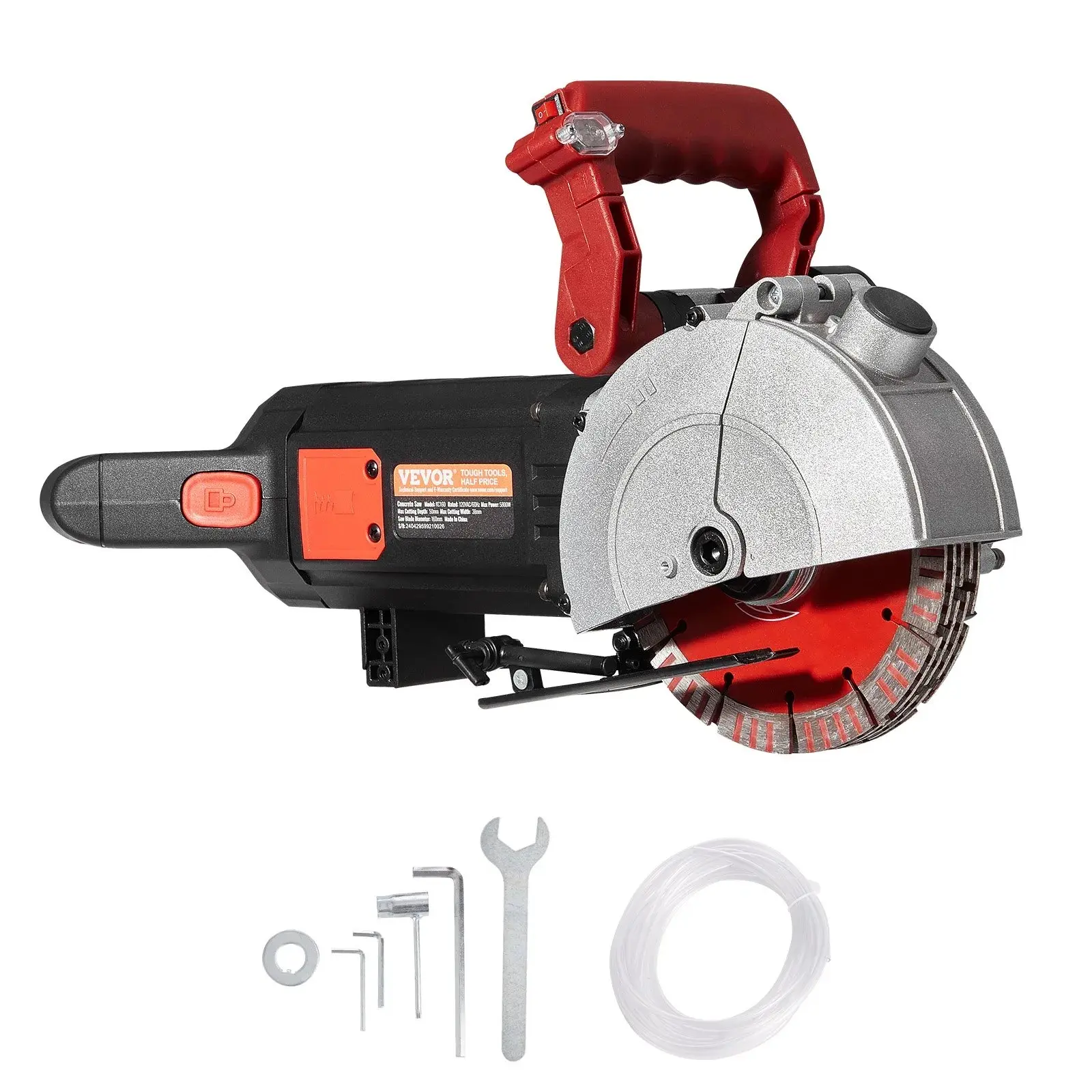 【Summerfinds】VEVOR 5800W Wall Chaser 38mm/1.5" Cutting Width Wall Groove Cutting Machine 52mm/2" Cutting Depth,Wall Slotting Machine With 8 Saw Blades 6.3" Diameter 5000r/Min,One-time Forming Dustless,father'sdaygifts