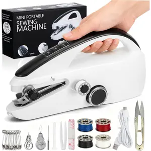 Mini Portable Sewing Machine for Beginners Easy to Operate Fast Stitch Suitable for Clothes Fabrics and Quick Home Repairs Handheld Sewing Tool Kit