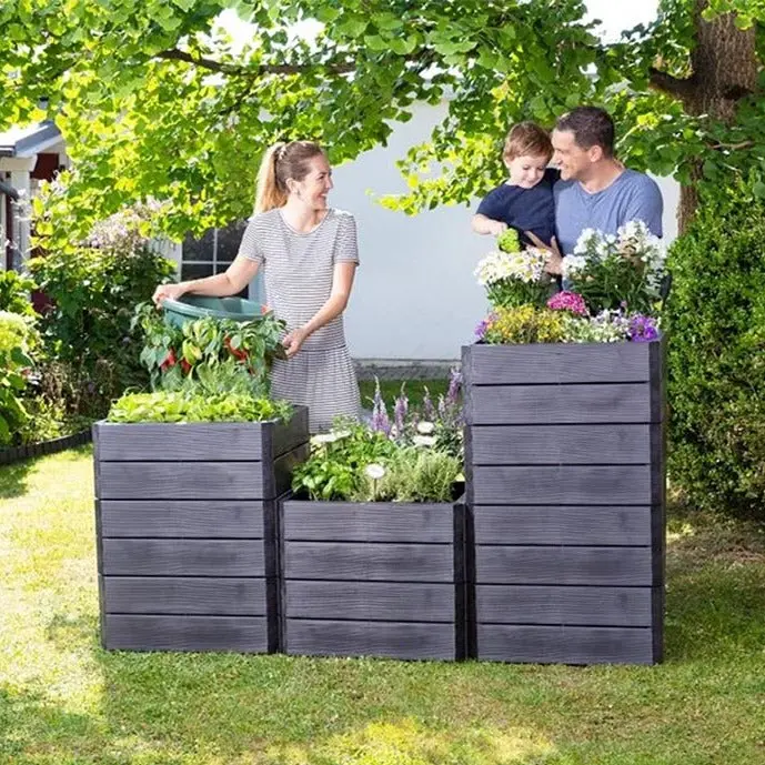 Exaco Ergo Quadro Stacking Raised Beds Square shaped
