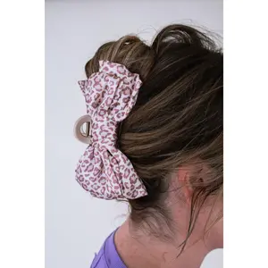 Satin Bow Claw Clip – Cheetah
