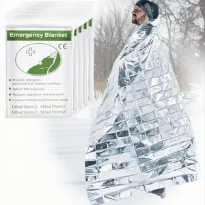 50-Piece Outdoor Emergency Blanket - Ultra-Light Polyester Film Thermal Blanket, Waterproof and Windproof Survival Blanket, Ideal for Hiking, Camping, Road Trips, and Emergency Kits, Outdoor Survival Supplies