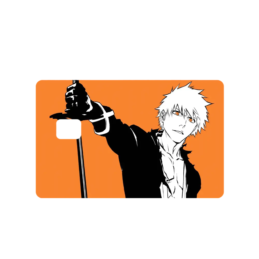 Bleach Anime Bankai Ichigo Credit Debit EBT Chip Card Vinyl High Gloss Cover Sticker Decorative Waterproof Stain Resistant