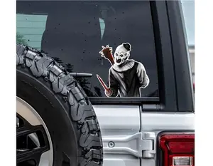 Horror Scary Clown Peeker Vinyl Sticker Great for Car Windows/bumpers Laptop High Quality Weather Proof Sticker
