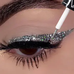 1PC Waterproof Diamond Shiny Eye Liners Eyeshadow 5-color Sequins Makeup Smooth Mini Fine Brush Eyeliner Shine and Head Cosmetic Lipliner
