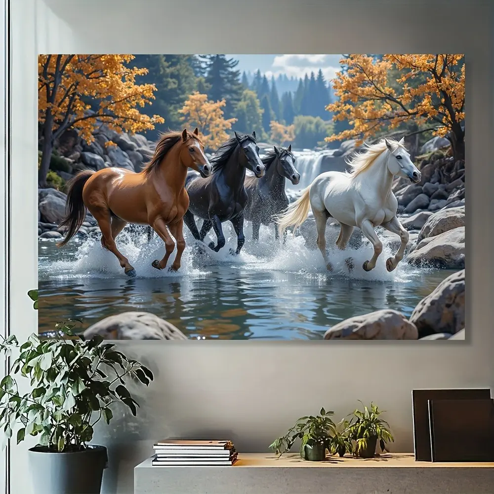 Retro Animal Horse-Print Peach Skin Tapestry - Colorful Bohemian Wall Decor, Industrial Rustic Glam Living Room Decoration, Ideal Wedding Gift for Home Supplies Enthusiasts