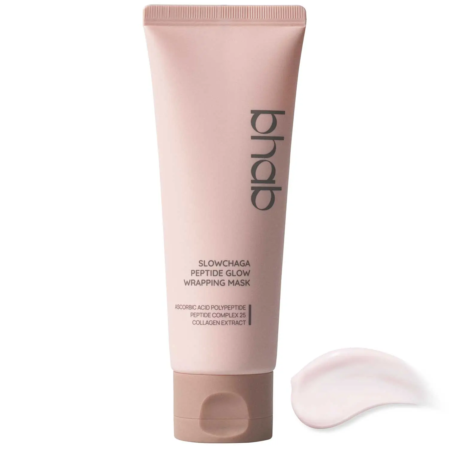 Bhab Slowchaga Peptide Glow Wrapping Mask Vegan Collagen Hyaluronic Acid for Radiance Glow Firming Pore Texture Refining Korean Peel-Off Pack 2.53 fl oz 75ml