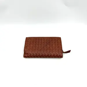 Pre-owned Bottega Veneta As Shown Small Leather Goods HZ 2190 Intrecciato Weave Leather Wallet 26.03.14