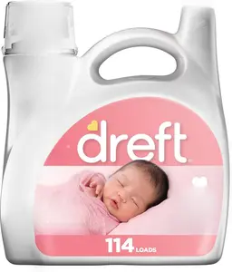 Dreft Stage 1 Newborn Baby Laundry Detergent Liquid, HE Compatible, 114 Loads, Laundry Soap for Sensitive Skin, Baby Laundry Detergent, Newborn Essentials