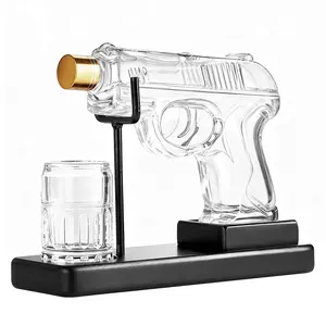 Valentine's Day Gifts, New Year Gifts for Men Dad, Kollea Whiskey Decanter Set – Fun Home Bar Dispenser, Cool Birthday Gift for Men Glass Steel Utensils Sturdy Wooden