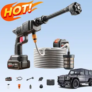 Multi-functional pressure water gun, nozzle and hose accessories for car washing, portable wireless car washing machine, Cordless pressure washer, hardware gardening tools, garden, yard, and air conditioner cleaning water gun