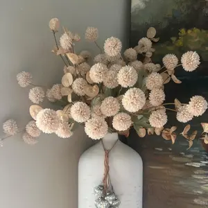 4pcs Chrysanthemum Artificial Flower Set, 5 Fake Flowers & 52cm Thorns, Ideal for Weddings, Floral Kitchen Decor & Home Decor, Low Maintenance Design