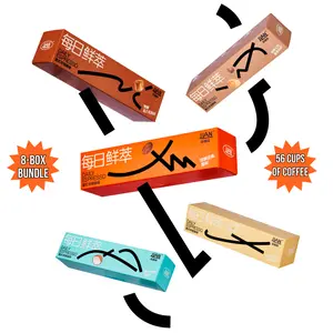 【8-Box Bundle LIVE PROMO】Lian Coffee, Robusta Instant Coffee Capsules, 0% Sugar & 0% Fat, 1 Box - 0.49 oz (14 g), 100% Imported Coffee Beans Beverage