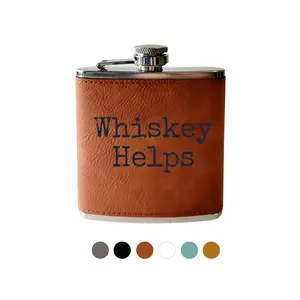 Flask- Whiskey Helps - personalized engraved hip flask funny vacation gift for women or man hip flask stainless steel