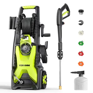 3500PSI Max Electric Pressure Washer 2.5GPM 4-Nozzle 33FT Hose 500ml Foam Cannon for Cars Driveways Patios Heavy Duty Tool Power Washing