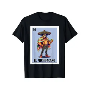 100% Cotton Golf Gift T-Shirt For Men and Women Funny Michoacan Mexican Design Mens Cotton T Shirt El Michoacano Round Neck Short Sleeve Machine Washable
