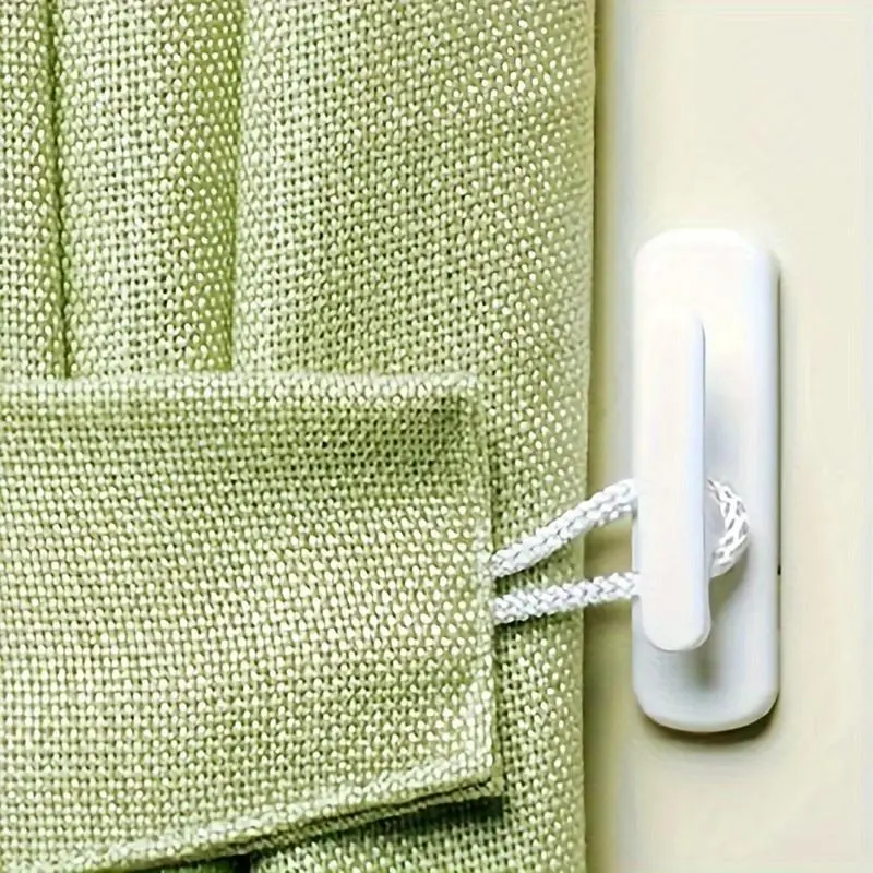 Classic Style Plastic Curtain Holdback Hooks - Self-Adhesive Wall Hooks for Curtains and Room Accessories Storage Hooks