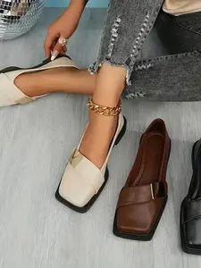 Women's Comfortable Flat Loafers, Fashion Casual Walking Shoes, Ideal for Daily Wear and Office Use, Stylish Work Single Shoes