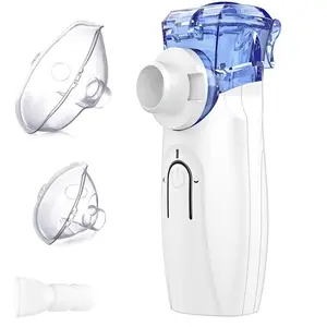 Portable Ultrasonic Mini Handheld Nebulizer - Rechargeable Dual-Mode, Mild Fine Mist, Compact Design with Storage, Hydrating Daily Skin Care Device, Includes 2 Caps, 1 Mouthpiece, Sleek for Home, Travel, Adults