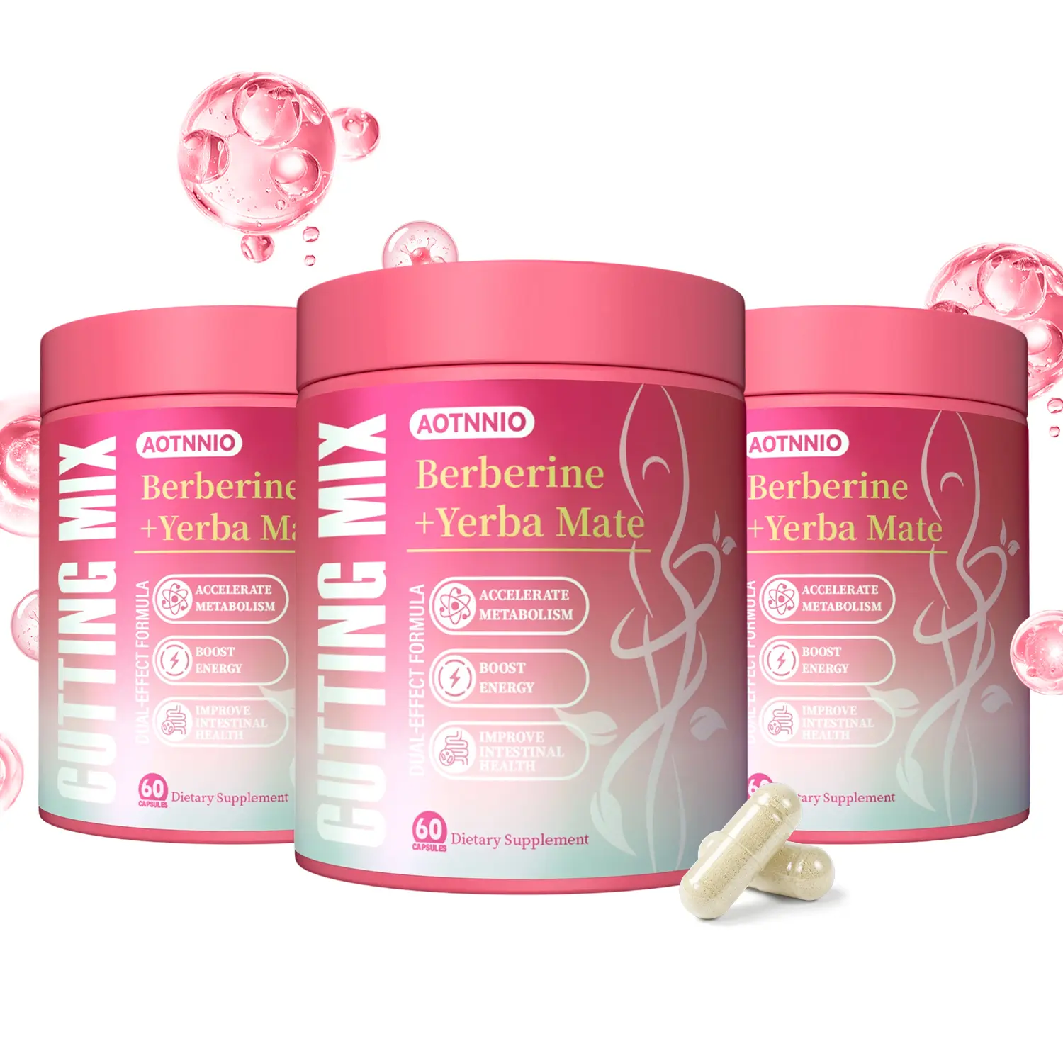 Cutting Fitness Supplement 60 Capsules  -| Berberine, 5-HTP, Chromium, Yerba Mate & Magnesium, DealsForYouDays