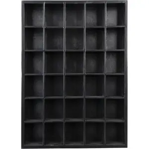 Shot Glass Display Case, Black , Holds Set of 30 Glasses (16.7 x 12.2 - Each Opening Measures 2.52 x 2.13)