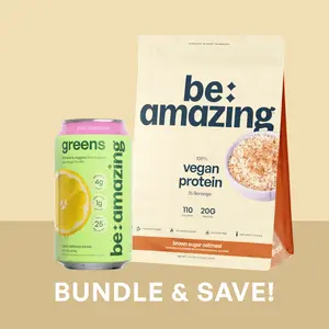 Best Sellers Duo | Be Amazing Brown Sugar Oatmeal Vegan Protein Powder + Pink Lemonade Daily Greens Drink Bundle