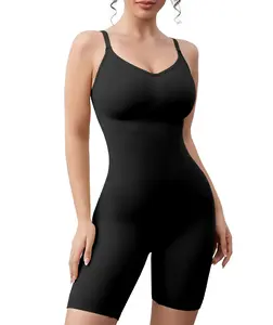 Mobeso Women's Seamless mid Thigh Tummy Control Shapewear, Waist Butt Lifter,Slimming Bodysuit with a Breathable SculptingDesign  ideas womenswear top woman body compression Square Neck Shapewear buttock lift shaper straplessshapewear