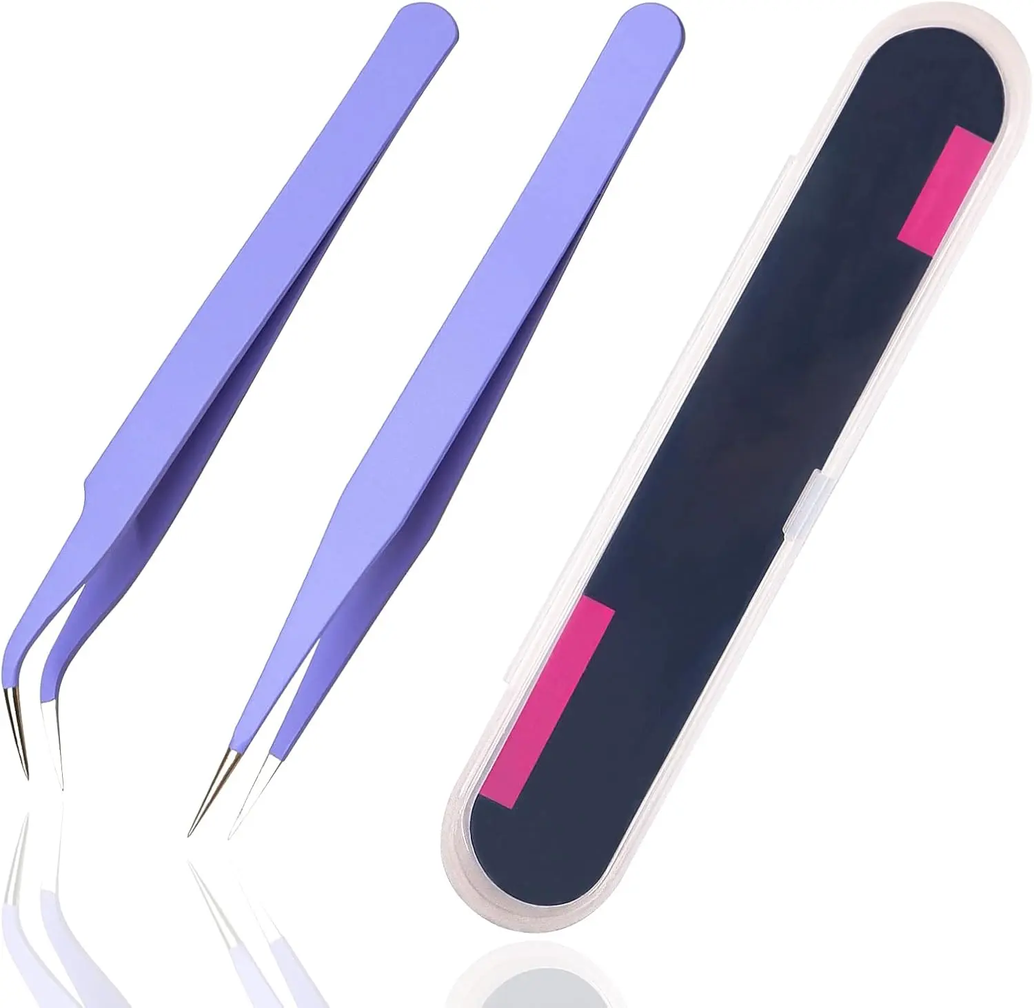 2 count Sticker Tweezers, Cute Craft Tweezers for Stickers, Scrapbooking, Vinyl, Lashes, Electronics, Purple