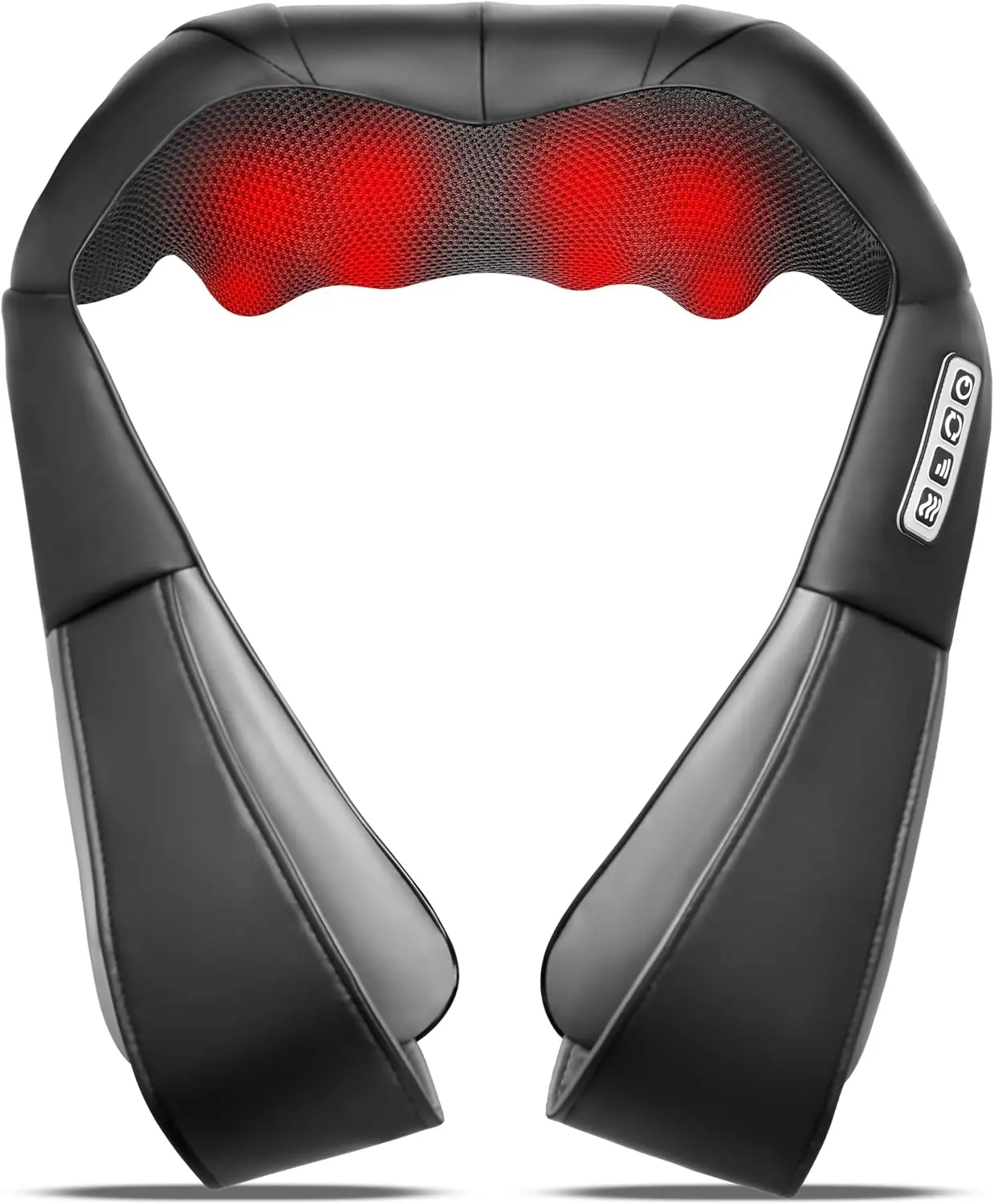 Shiatsu Back Massager - Electric Adjustable Massage Pillow with Deep Tissue Kneading, Soothing Heat, Neck Shoulder Relaxer for Work, Lounge Use