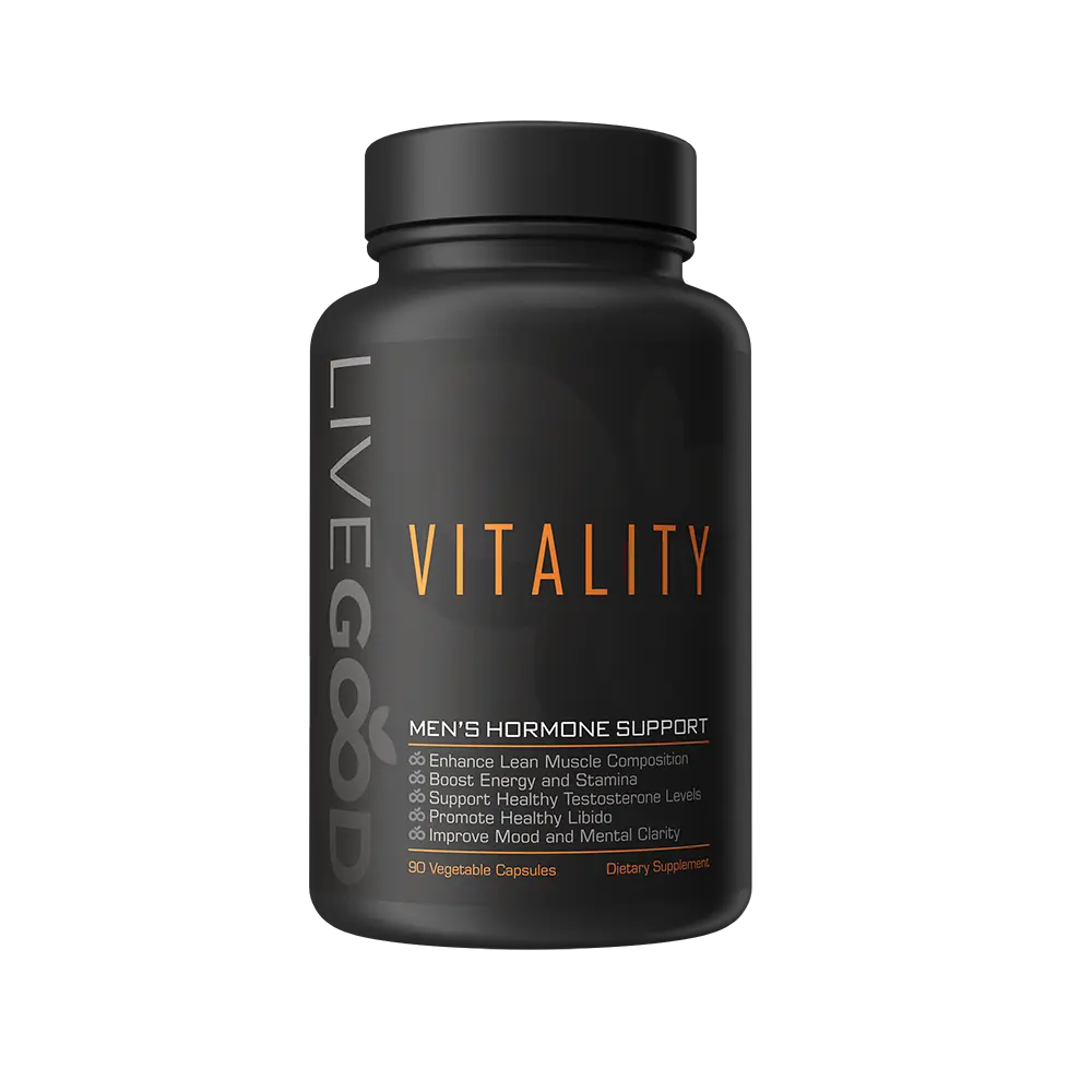 LiveGood Vitality Dietary Supplement – Plant-Based Daily Wellness Formula with Zinc, Niacin, Vitamins, Non-GMO, 90 Capsules for Fitness & Workout Support